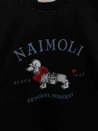 Korean APM Collection Hand Made Puppy Black Tshirt (Instock)