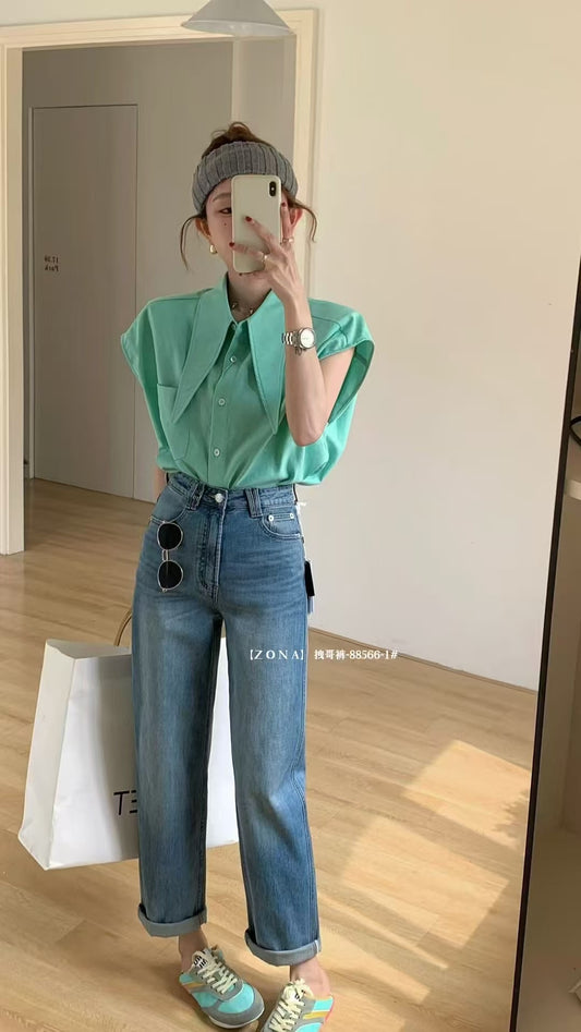 Kelly Designs Light Blue Straight Jeans(Instock)