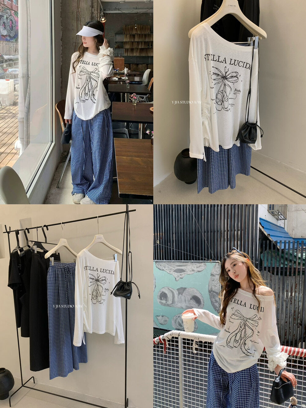 Kelly Designs Ribbon Shirt & Blue Pants Set (Instock)