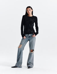 Matin Kim Dot Graphic Logo Lettering Top (Instock)