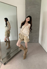 Kelly Designs Layer Beige Cami Top（Instock)