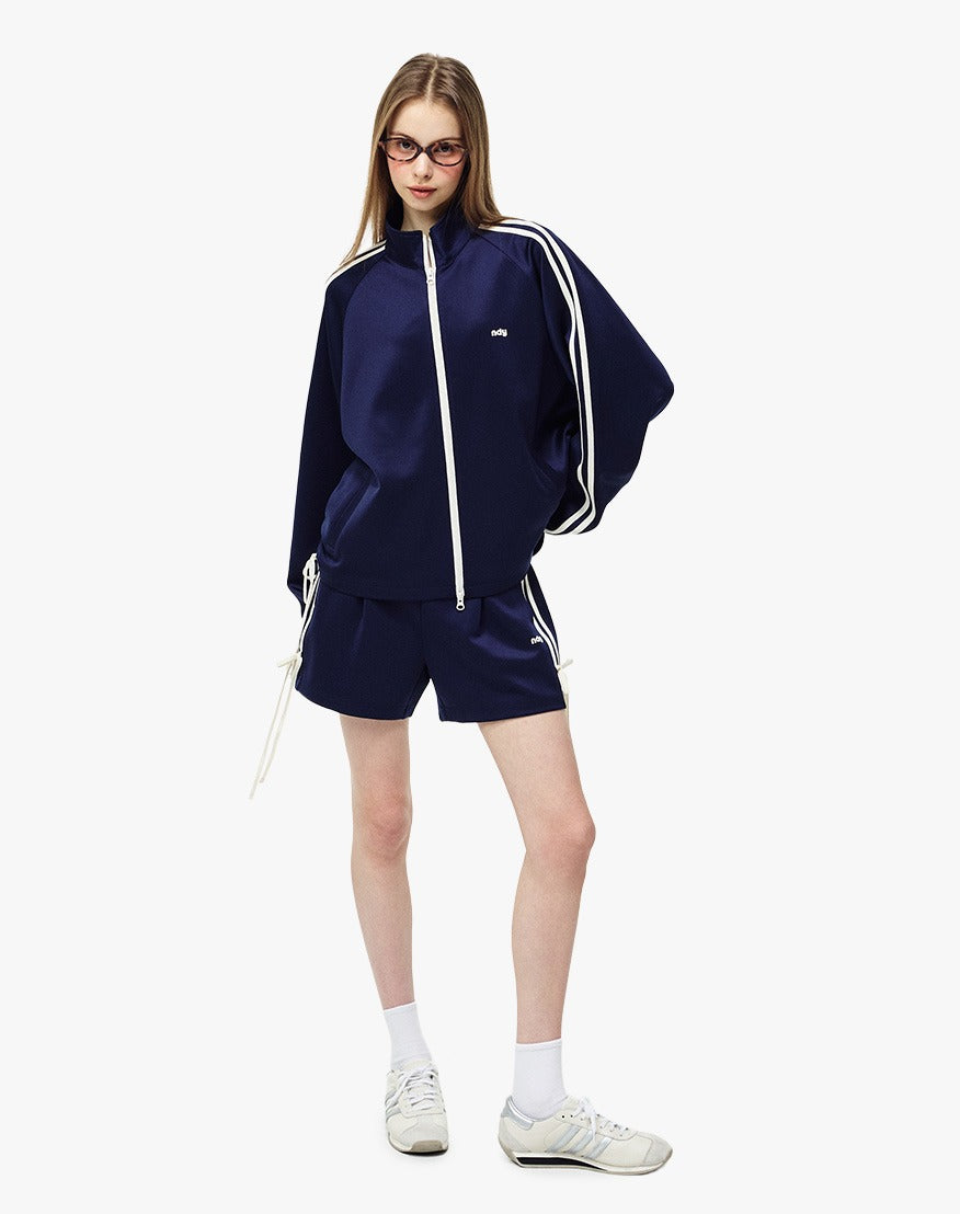 Korean Collection Nerdy 2pcs RIBBON TRACK SHORTS Navy SET (Instock)