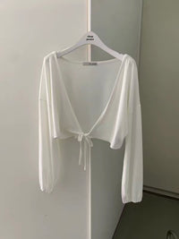 Korean APM Collection Tie Front Lightweight Cardigan (Instock)