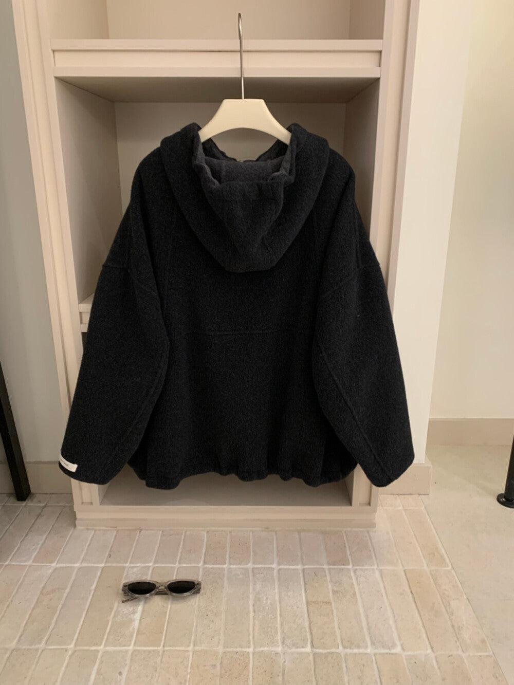 Kelly Designs Handmade 100% Australian Wool Oversized Hooded Coat – Dark Grey (Instock)