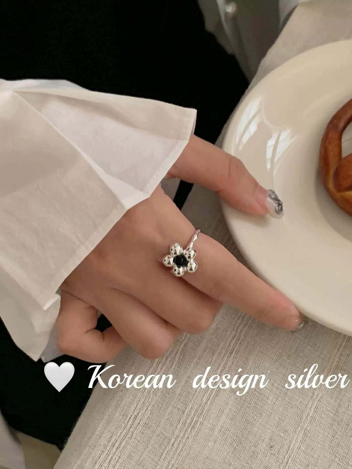 Kelly Designs Korean Style Sterling Silver Flower Ring(Instock)