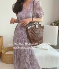Korean APM Collection I Miss You Purple Flower Dress (Instock)