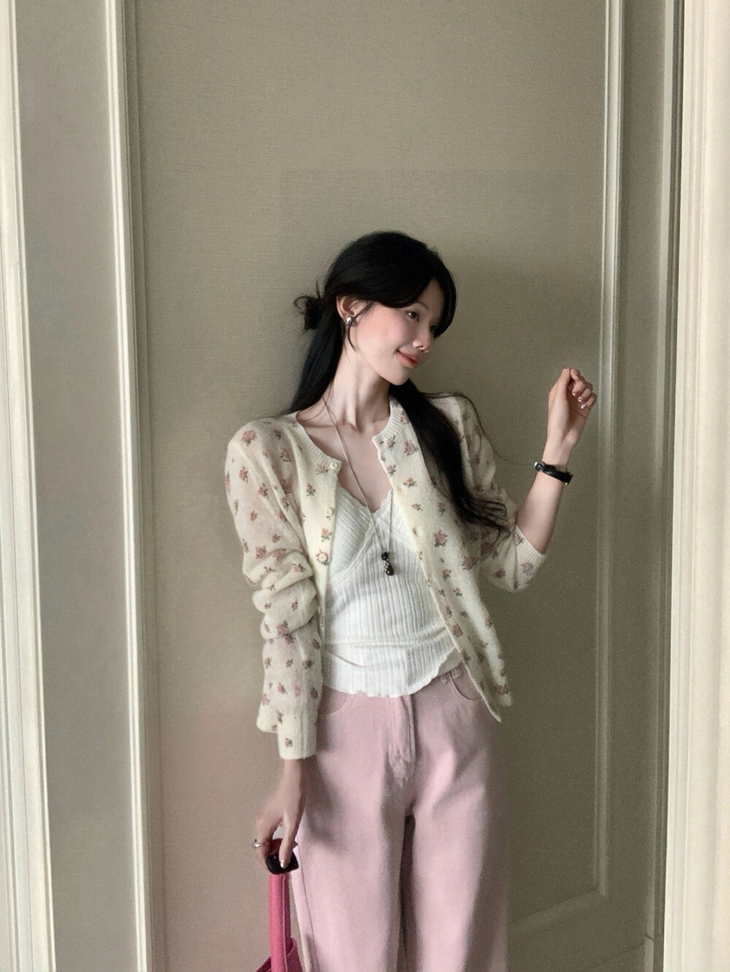 Kelly Designs Floras Beige Mohair Cardigan (Instock)