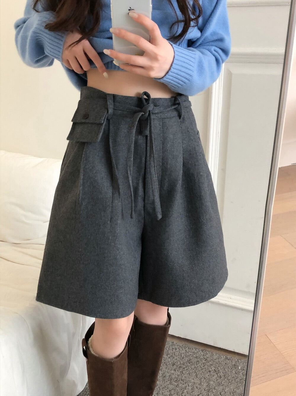 Kelly Designs Wool Blend Tailored Bermuda Shorts (Instock)