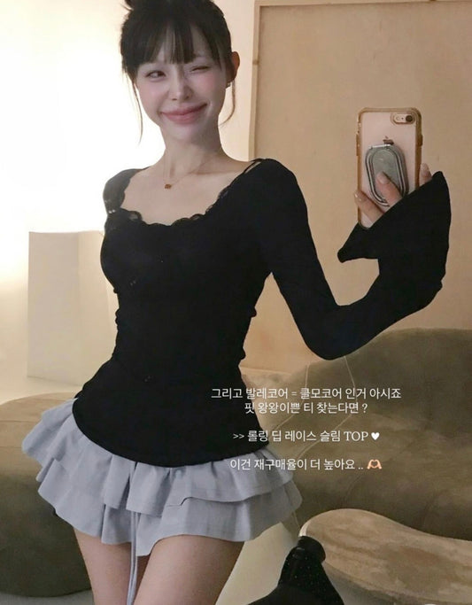 Korean Collection Ballet Black Top (Instock)