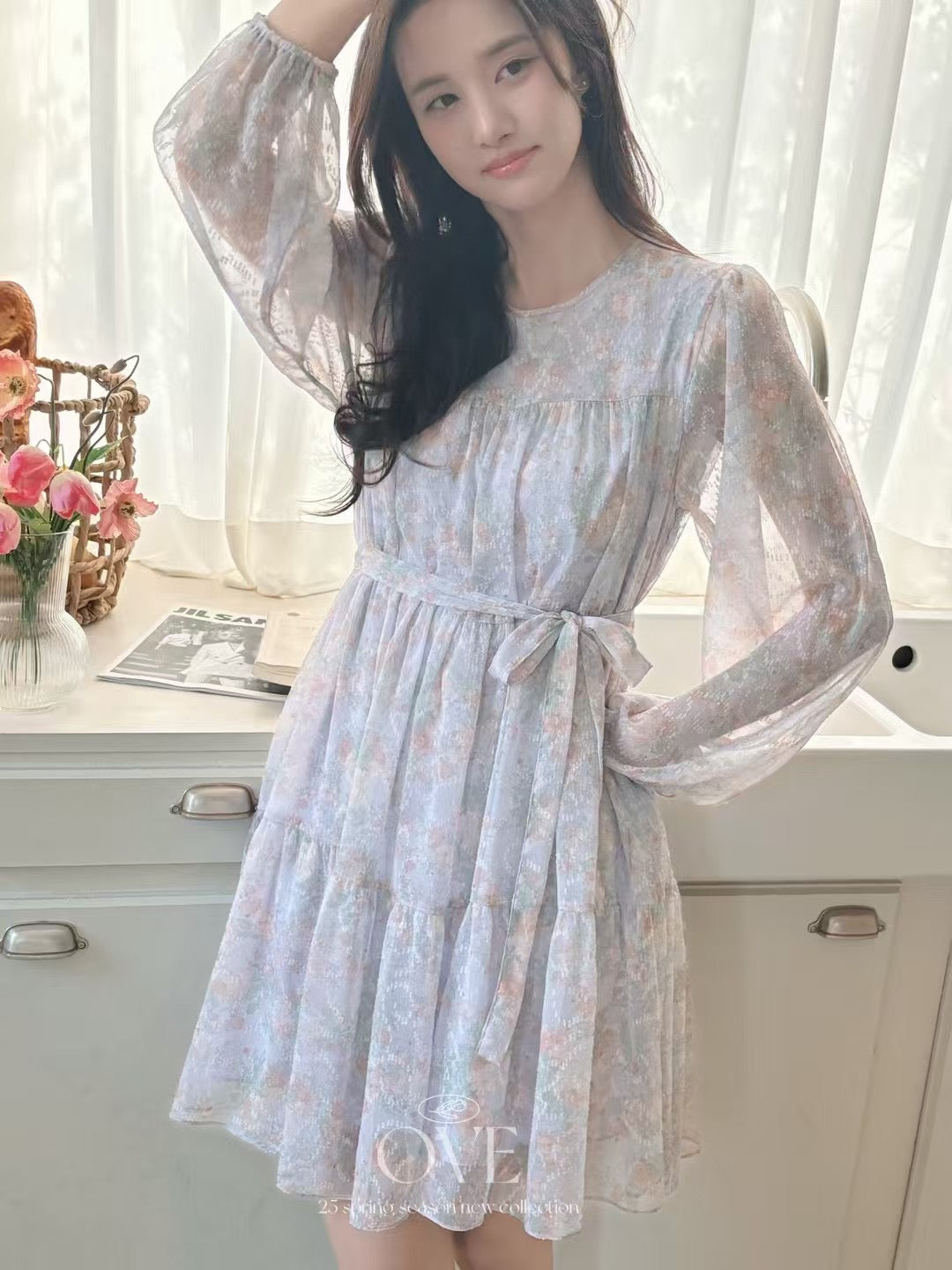 Korean APM Collection Purple Flower Dress (Instock)