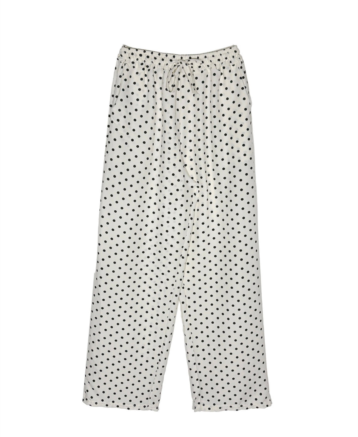 Korean Soft Linen Polka Dot Wide-Leg Pants (Instock)