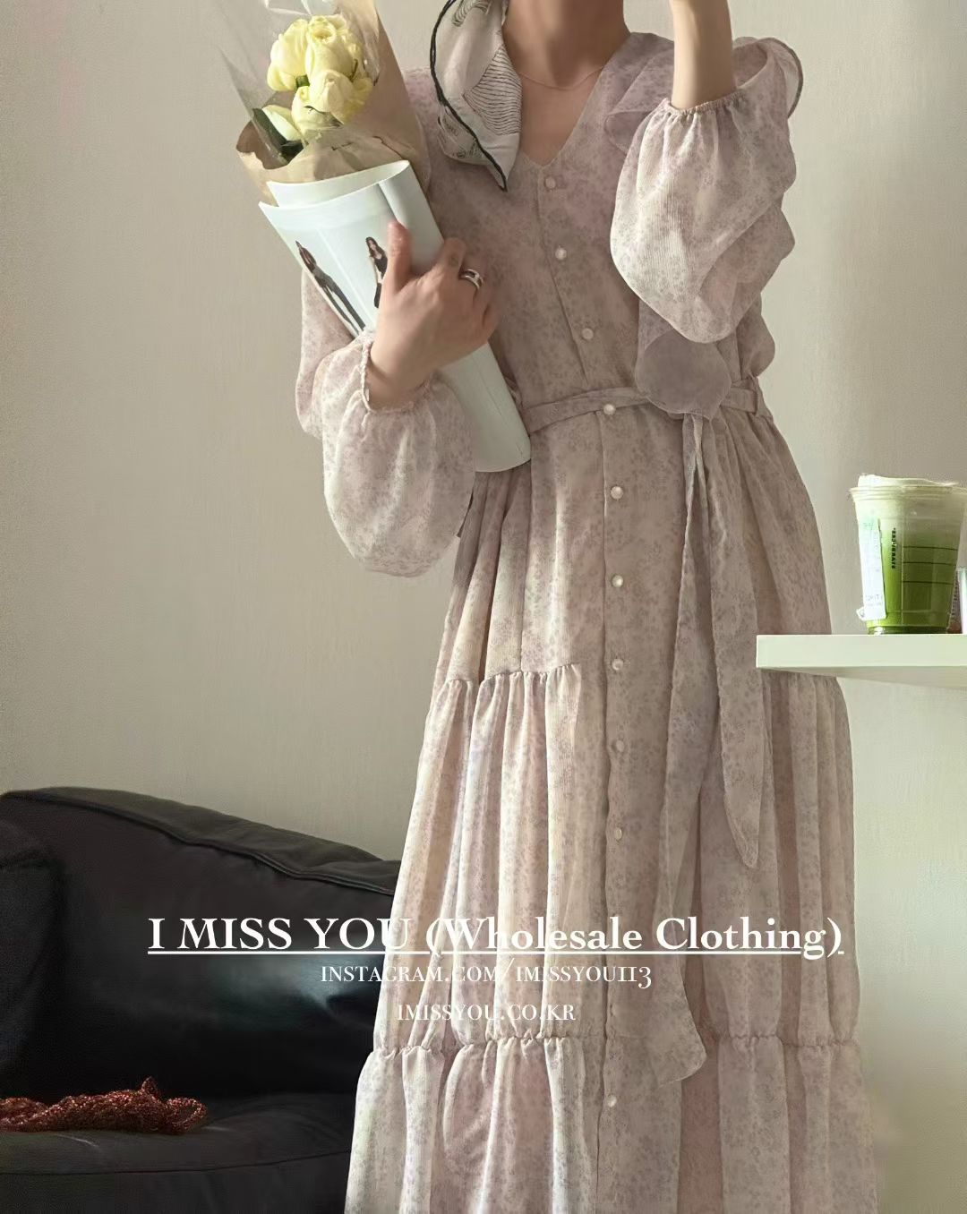 Korean APM Collection I Miss You Purple Dress (Instock)