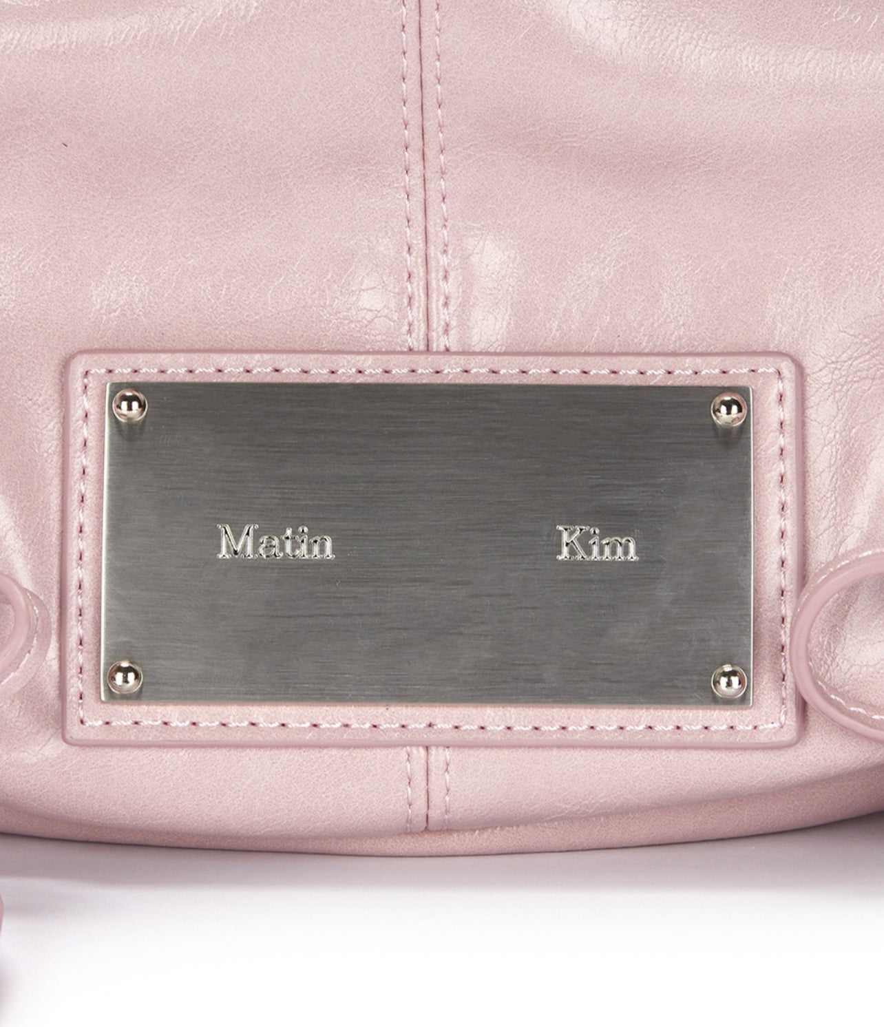 Matin Kim Half Shirring Ribbon Round Bag In Pink (Preorder)