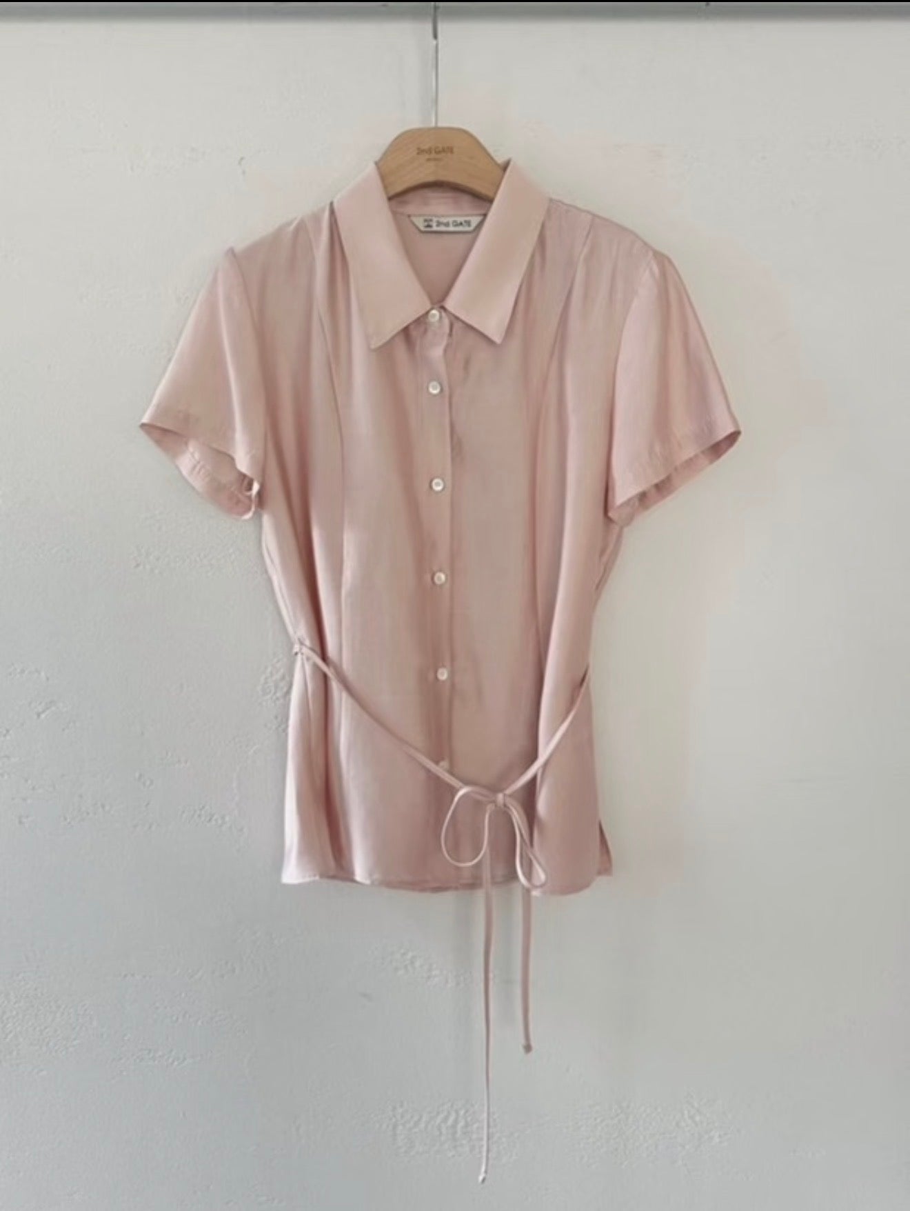 Korean APM Collection Side Tie Short Sleeve Shirt - 3 Colors (Instock)