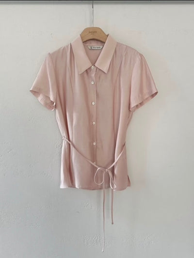 Korean APM Collection Side Tie Short Sleeve Shirt - 3 Colors (Instock)