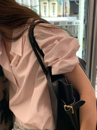Korean APM Collection Ounce Pink Stripe Shirt (Instock)