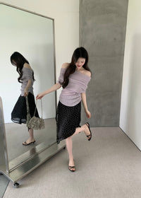 Kelly Designs Off Shoulder Knit Purple Top(Instock)
