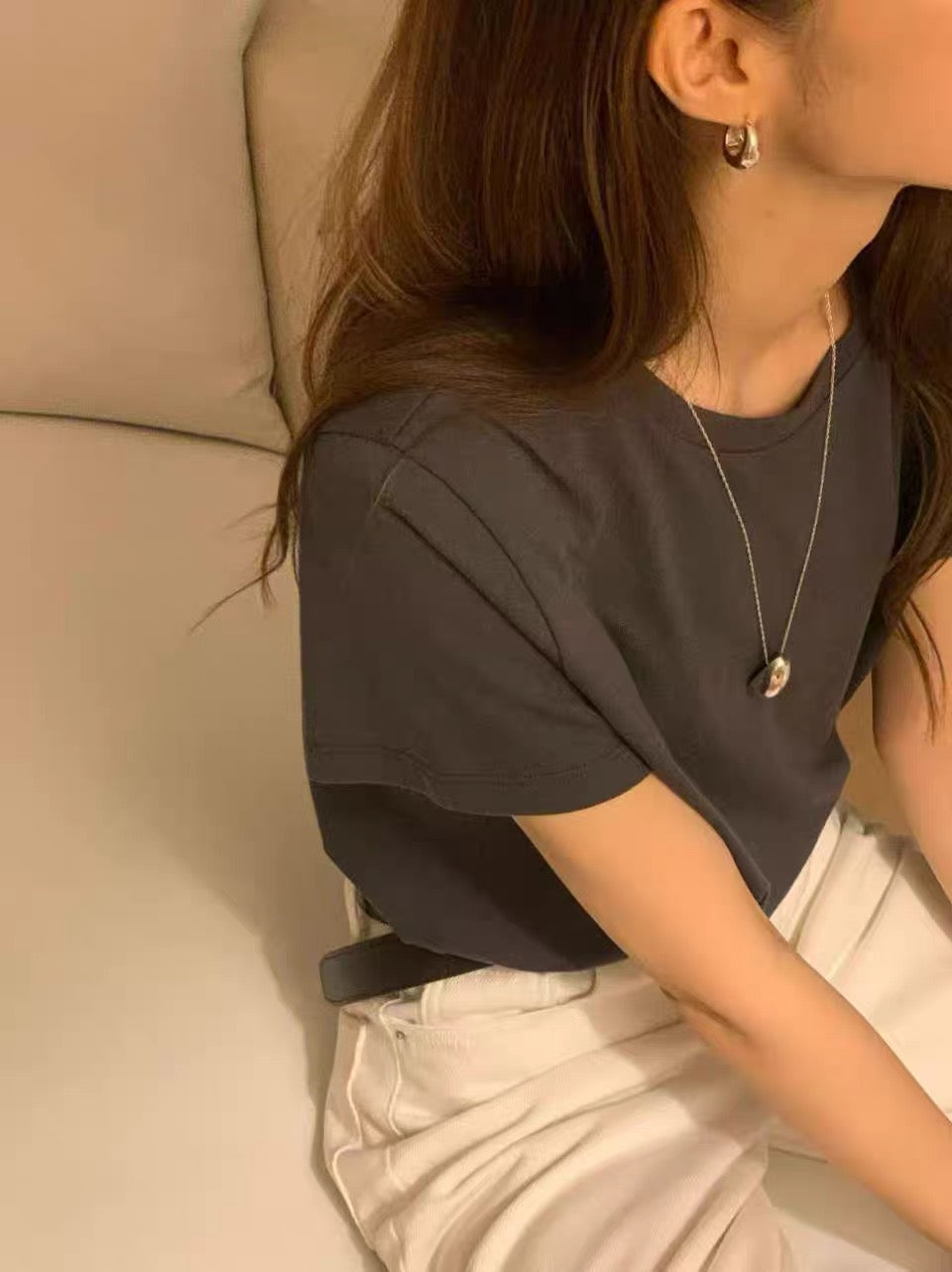 Korean Collection Ounce | Essential Soft Crew Neck T-Shirt (Instock)