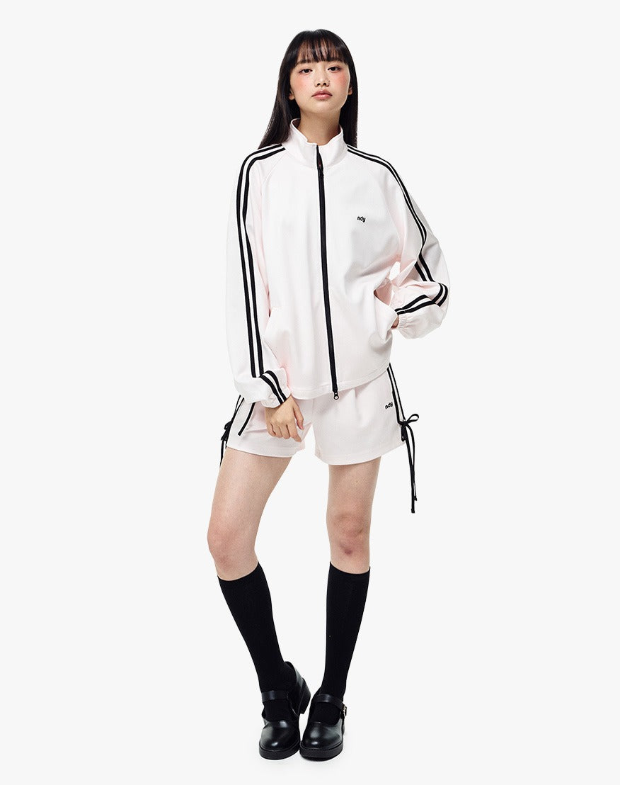 Korean Collection Nerdy 2pcs RIBBON TRACK SHORTS Pink SET (Instock)