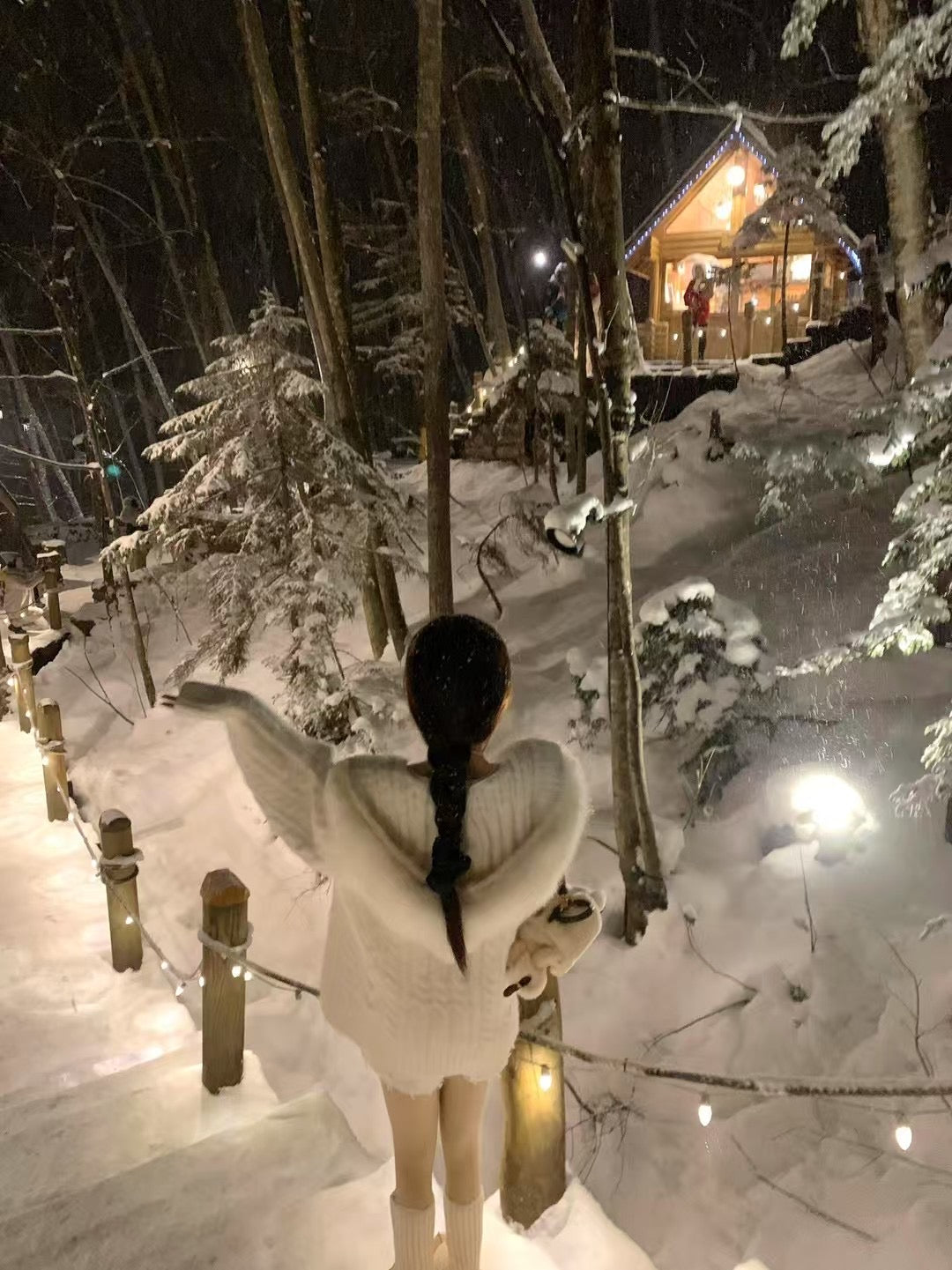 Kelly Designs Fox Fur White Mid Length Cardigan (Instock)