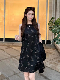 Kelly Designs Butterfly Print Silk-Feel Shift Dress (Instock)