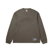 CHAMPION Korea Arch Logo Loose-Fit Appliqué Long-Sleeve T-Shirt – Brown | BTS V Pick (Preorder)
