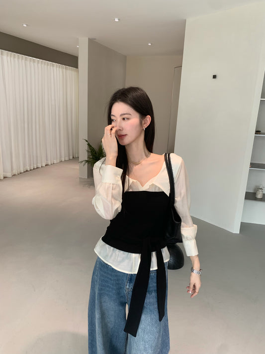 Kelly Designs Kelly Designs Fake 2pc Black Top (Instock)