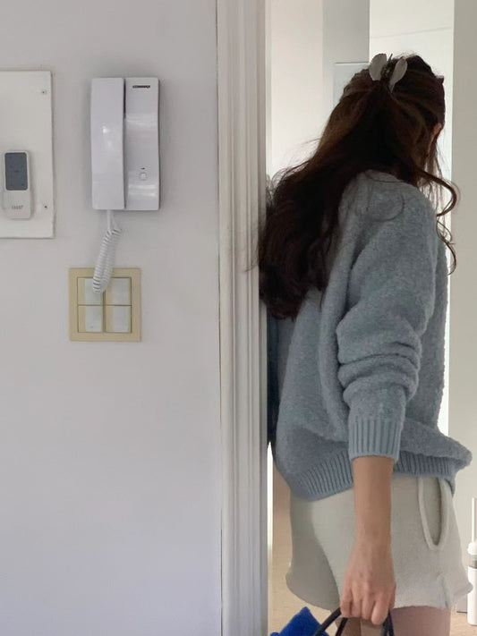 Korean APM Collection Ounce Two Colors Wool Zip Up Cardigan (Instock)