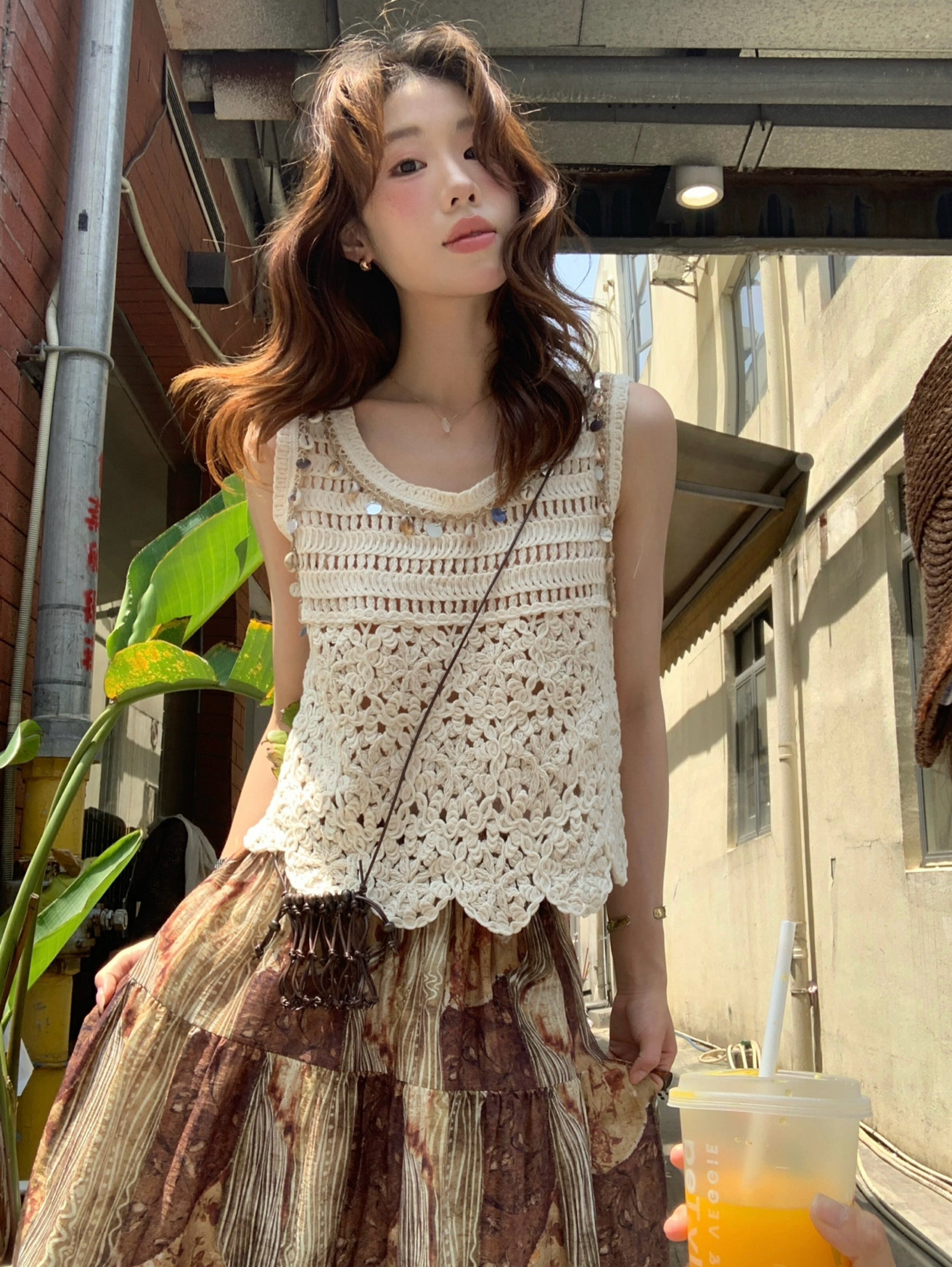 Kelly Designs Hollow-out knitted Tank Top (Instock)