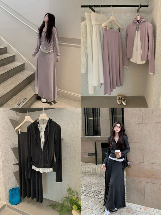 Kelly Designs 3-Piece Casual Set –Jacket,  Shirt, & Long Skirt (Instock)