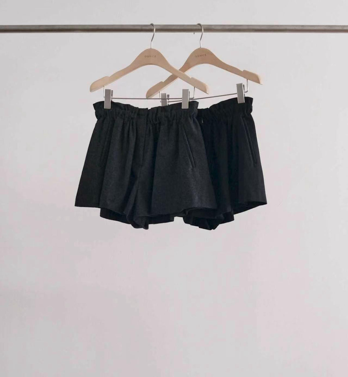 Korean Collection Ounce Wool Blend Relaxed Shorts (Instock)