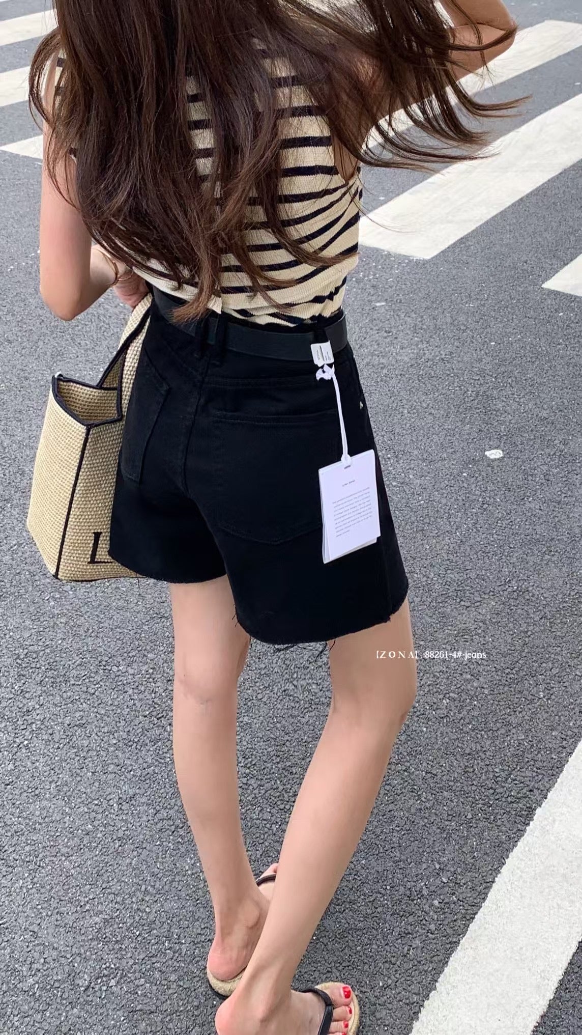 Kelly Designs Soft Denim Black Shorts With Belt (Instock)