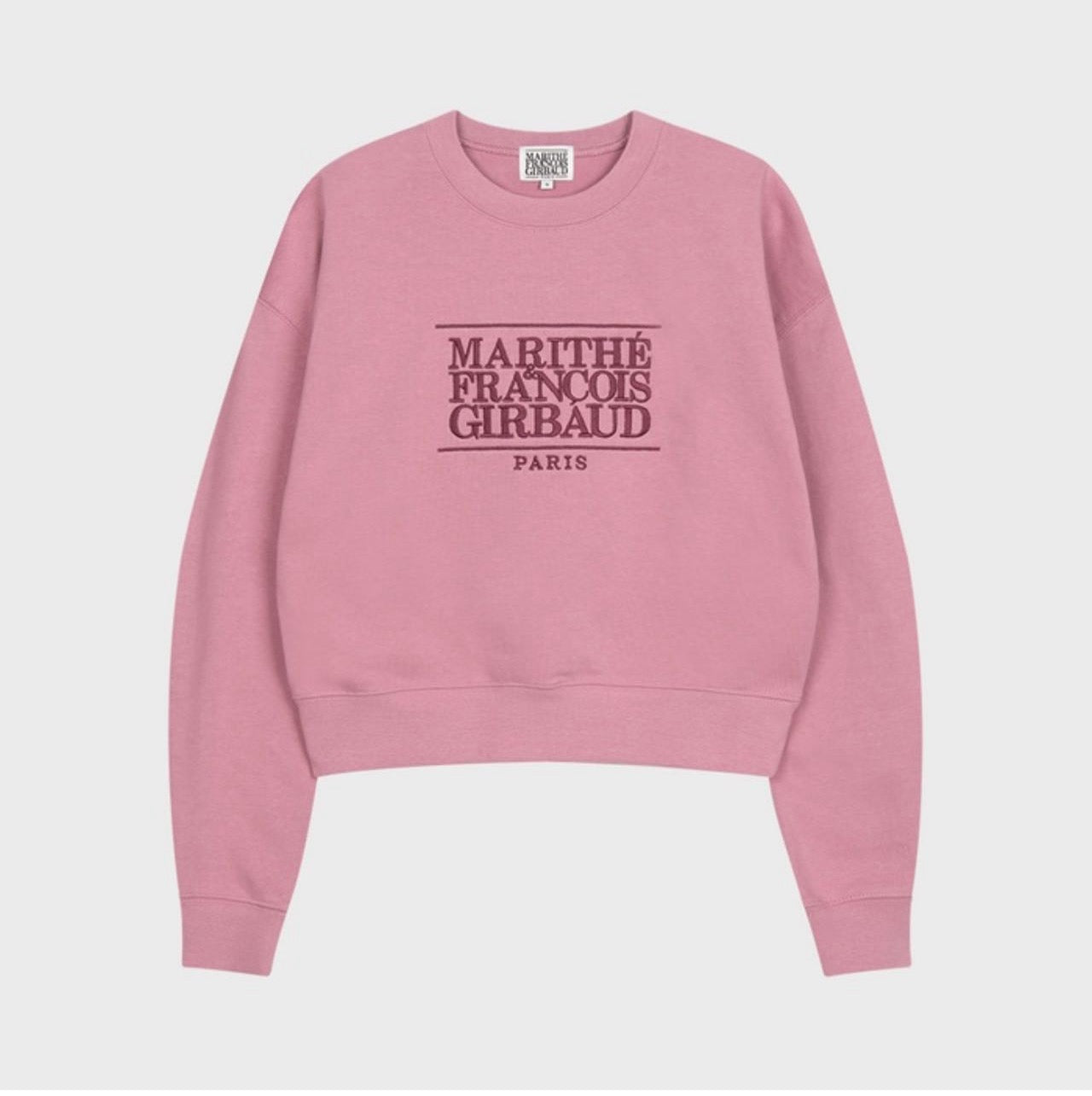 Marithe Classic Logo Crop Sweatshirt Pink（Instock)