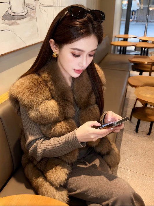 Kelly Designs Fox Fur Brown Vest (Instock)