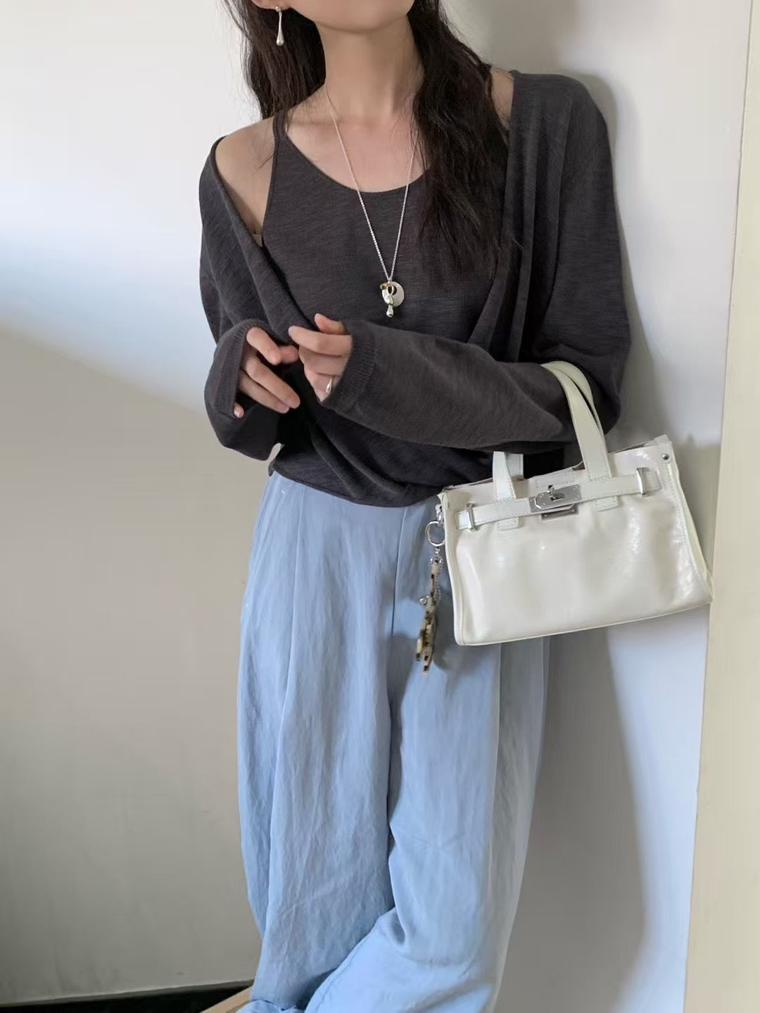 Korean APM Collection Leather White Bag (Instock)