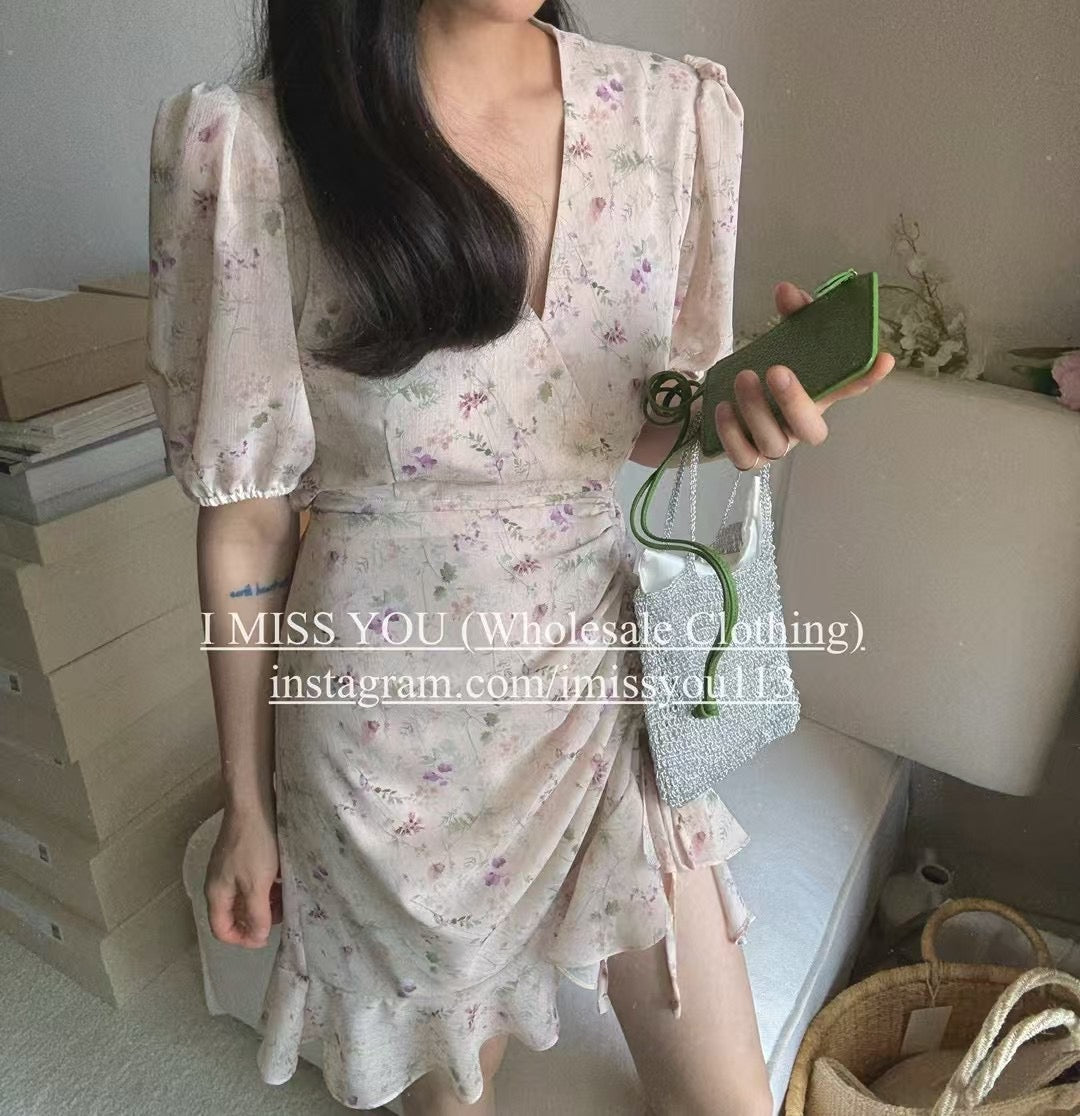 Korean APM Collection I Miss You Beige Mid Dress (Instock)