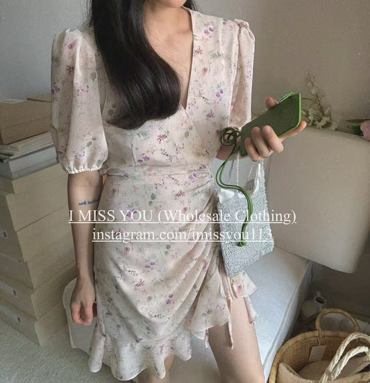Korean APM Collection I Miss You Beige Mid Dress (Instock)