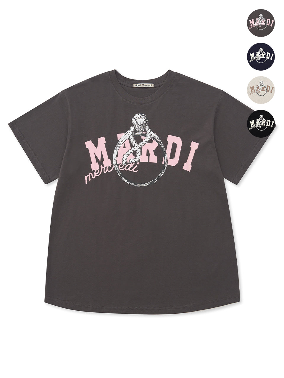 Mardi Mercredi TSHIRT RING WITH ROCK_4COLORS (Instock)
