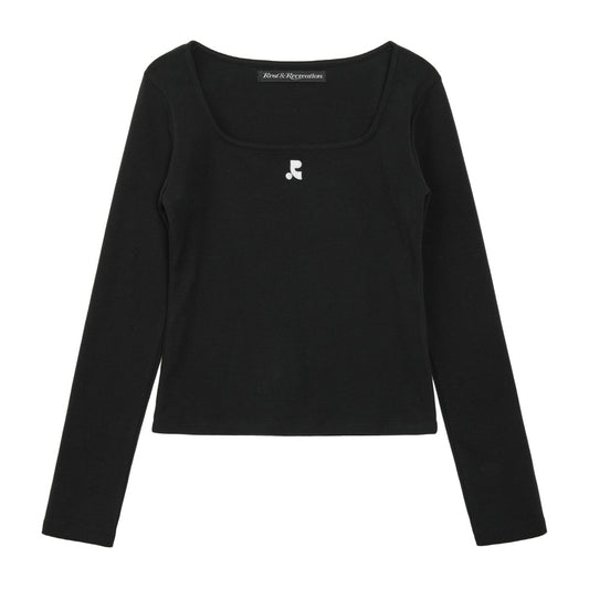 Rest&Recreation SQUARE NECK LONG SLEEVE - BLACK  (Preorder)