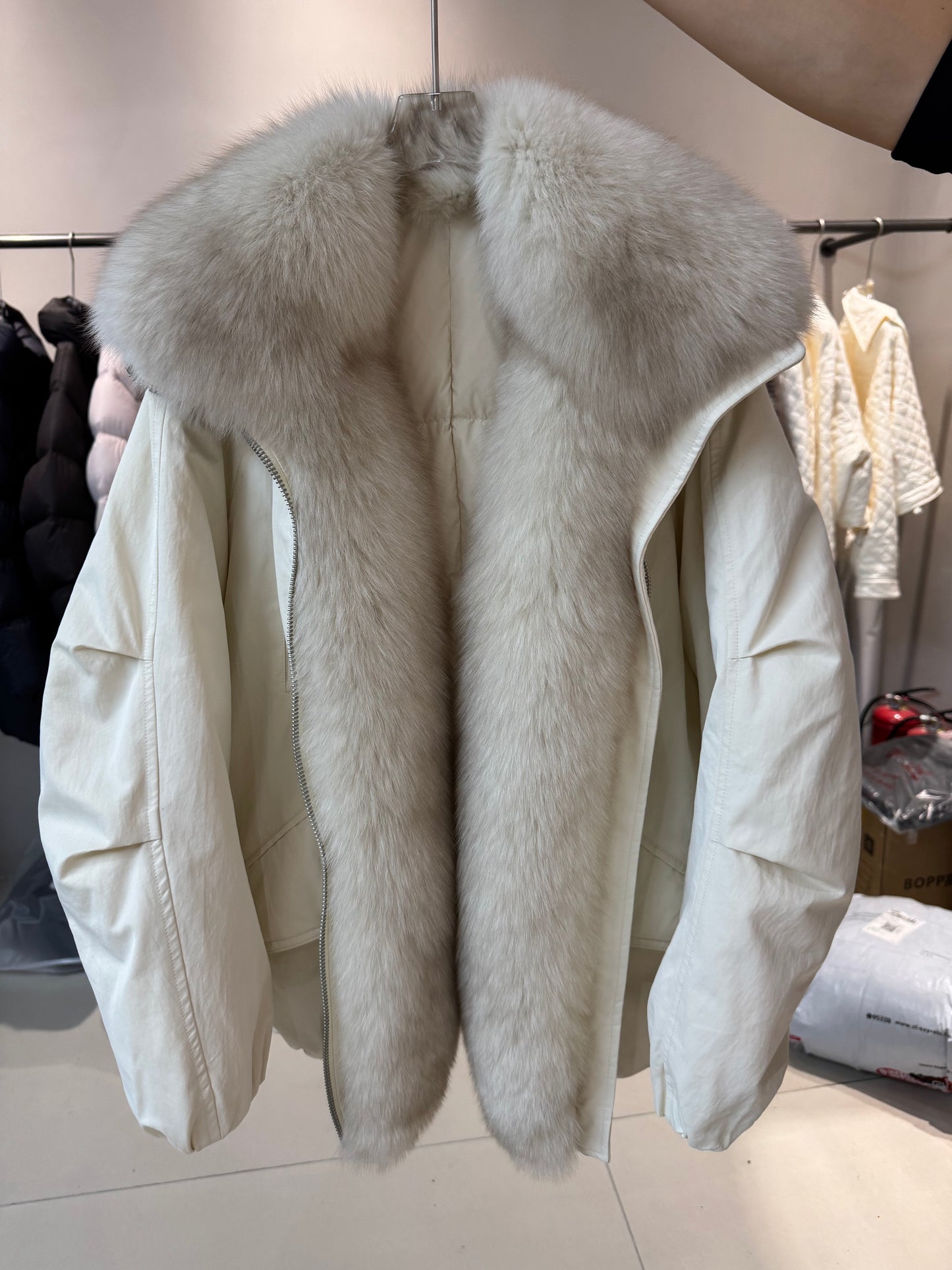 Kelly Designs Goose Down Jacket with Genuine Fox Fur Trim (Preorder)
