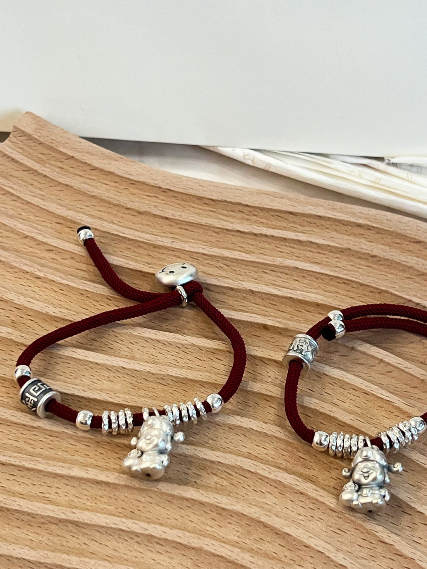 Kelly Designs Red String Lucky Rich Cartoon Bracelet (Instock)