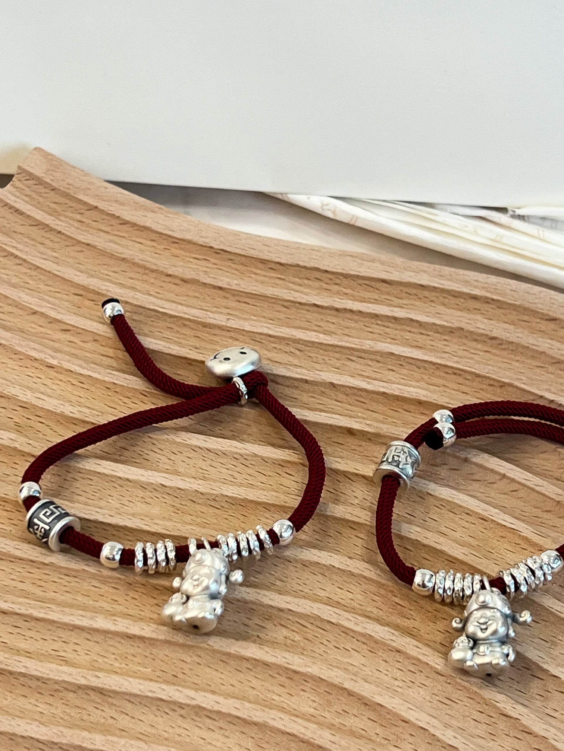 Kelly Designs Red String Lucky Rich Cartoon Bracelet (Instock)
