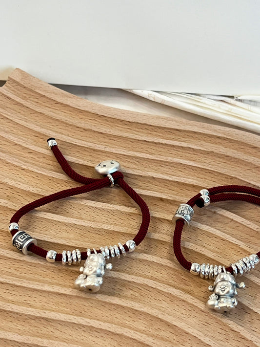 Kelly Designs Red String Lucky Rich Cartoon Bracelet (Instock)