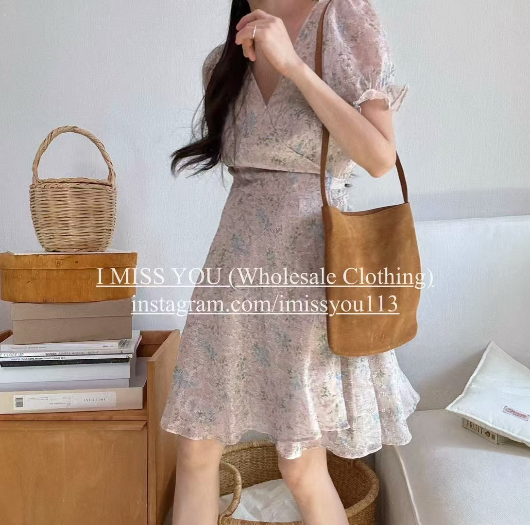 Korean APM Collection I Miss You pink Flower Dress (Instock)