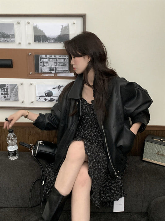 Kelly Designs Faux Leather Short Black Jacket(Instock)