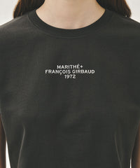 Marithe W SILVER LETTERING CROP TEE charcoal (Instock)