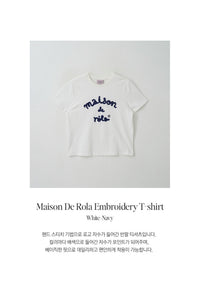 MAISON DE ROLA EMBROIDERY T-SHIRT WH+NY (Preorder)