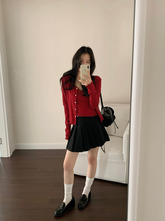 Kelly Designs Red Cami Top and Cardigan Set (Instock)