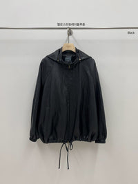 Korean Vintage Hooded Faux Leather Jacket (Instock)