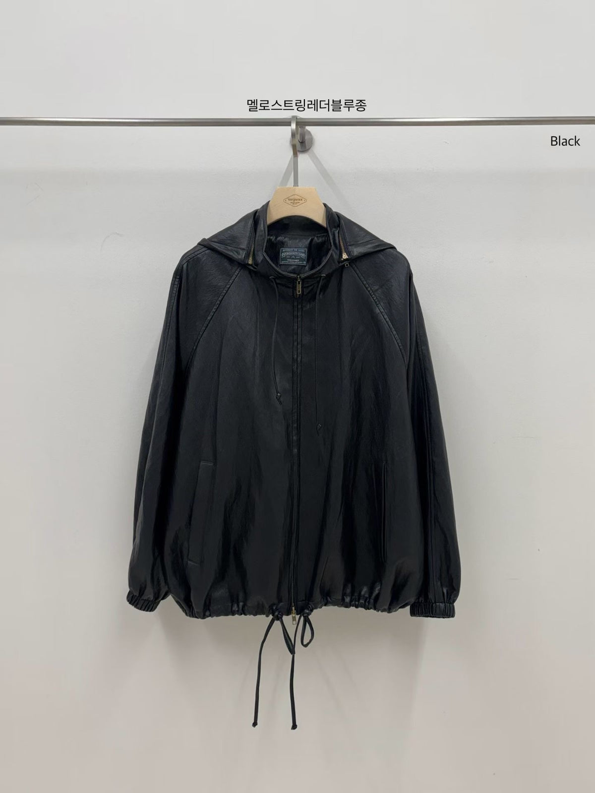 Korean Vintage Hooded Faux Leather Jacket (Instock)